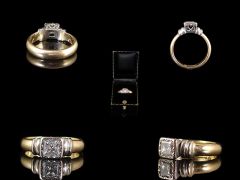 Vintage 18ct Gold & Platinum .70ct Diamond Art Deco Engagement Ring