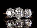 Antique 18ct Gold 2.09ct Diamond Trilogy Ring