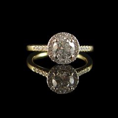 Vintage 18ct Gold Diamond Halo Engagement Ring