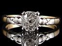 Antique 18ct Gold & Platinum .62CT Diamond Engagement Ring 