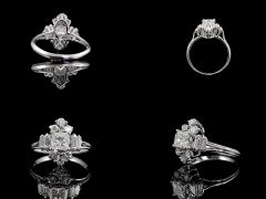 Vintage 18ct W/Gold 1.29CT Diamond Art Deco Ring All Angles