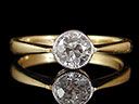 Vintage 18ct Gold & Plat .72ct Diamond Art Deco Engagement Ring