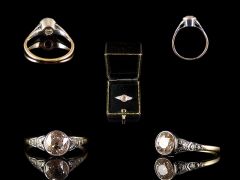 Antique 18ct Gold & Plat 1.52ct Cinnamon Diamond Engagement Ring