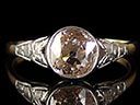 Antique 18ct Gold & Plat 1.52ct Cinnamon Diamond Engagement Ring