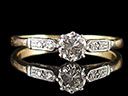Antique 18ct Gold & Plat Diamond Engagement Ring 