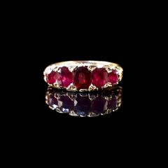 Antique 18CT Gold and Ruby 5 Stone Ring