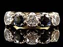 Vintage 18ct Gold Diamond & Sapphire Ring 