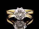 Vintage 18ct Gold 1.5ct Diamond Solitaire Ring 