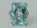 Vintage 18ct W/Gold 25.3CT Aquamarine Art Deco Ring