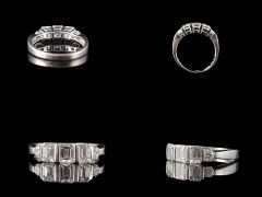 Vintage 18ct W/Gold 1.21CT Diamond Art Deco Engagement Ring All Angles