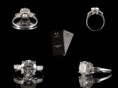 Vintage Platinum 2.71CT Certified Diamond Engagement Ring