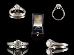 Vintage 18ct White Gold 1.50CT Diamond Engagement Ring