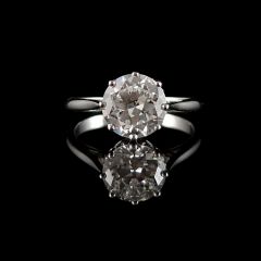 Antique Platinum 1.86CT Diamond Solitaire Engagement Ring