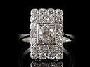 Vintage Platinum 2.88ct Diamond Art Deco Cluster Ring
