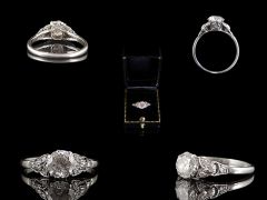 Antique Platinum 1.36ct Diamond Engagement Ring