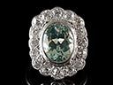 Vintage 18ct & Platinum Aquamarine & Diamond Art Deco Ring