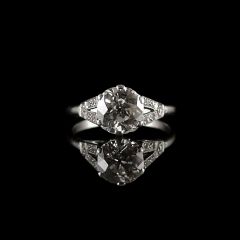 Vintage Platinum 1.96ct Diamond Art Deco Engagement Ring