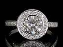 Vintage Platinum 1.85ct Diamond Art Deco Halo Ring