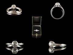 Vintage Platinum 1.28ct Diamond Engagement Ring