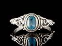 Vintage Silver & Aquamarine Ring 