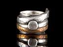Vintage Silver & Bronze Abstract Ring