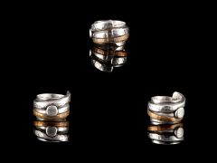 Vintage Silver & Bronze Abstract Ring
