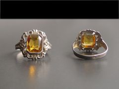 Antique Silver & Citrine Ring