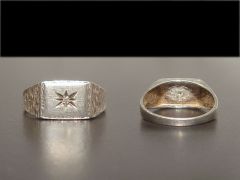 Gents Vintage Art Deco Diamond Signet Ring