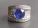 Large Vintage Silver Sapphire Ring