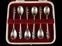 Antique Boxed Silver Orchid Spoons