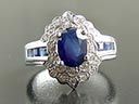 Vintage 18ct W/Gold Sapphire & Diamond Cocktail Ring