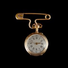 Ladies Antique 14ct Gold & Enamel Fob Watch Front