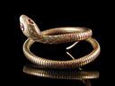 Vintage 9ct Gold & Ruby Coil Snake Bangle 