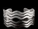 Vintage Silver Wavy Cuff Bangle