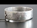 Vintage Silver Hinged Floral Bracelet