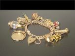 Unique Antique 9ct Gold Charm Bracelet