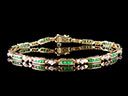 Vintage 9ct Gold Emerald & Diamond Art Deco Bracelet