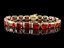 Vintage 9ct Gold Plated Garnet Link Bracelet 
