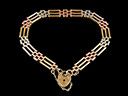 Vintage 9ct Tri-Colour Gold 3 Bar Gate Bracelet