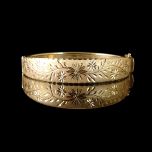 Vintage Italian 9ct Gold Hinged Bracelet 