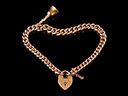 Antique 9ct Rose Gold Bracelet & Bell Fob