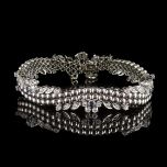 Vintage 18ct White Gold 2.58CT Diamond & Sapphire Flower Bracelet