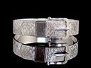 Vintage Solid Silver Bark Belt Buckle Bracelet