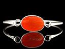 Vintage Silver & Carnelian Bangle