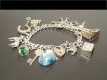 Vintage Solid Silver Charm Bracelet