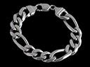 Vintage Heavy Solid Silver Figaro Bracelet 