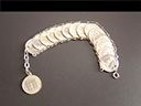 Vintage Silver Metal French Coin souvenir Bracelet 
