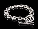Vintage Heavy Silver Heart & Arrow Bracelet