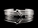 Vintage Silver Herringbone Cuff Bangle