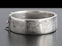 Vintage Heavy Silver Floral Engraved Bracelet